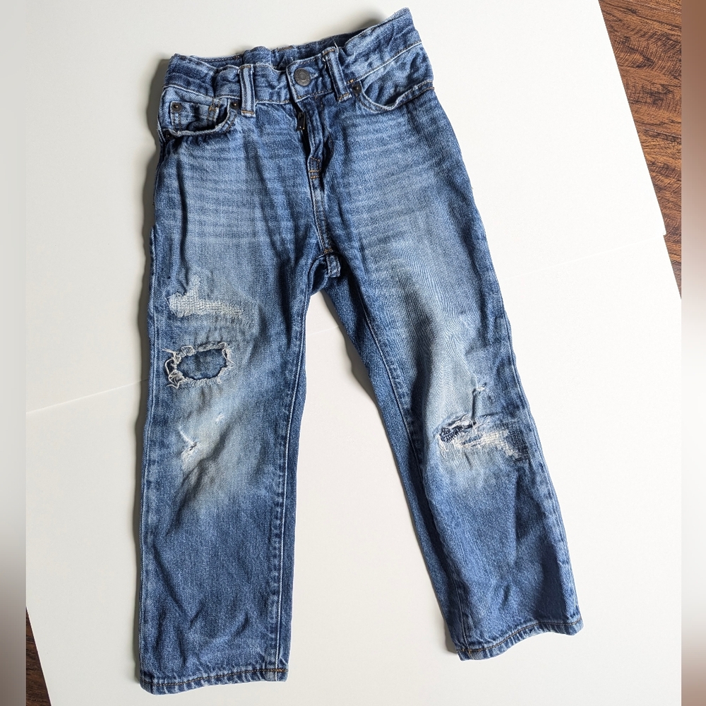 Gap Kids Regular Size 5 Blue Distressed Jeans